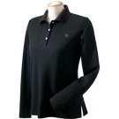 Womens Long Sleeve Polo - Black