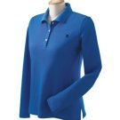 Womens Long Sleeve Polo - Blue