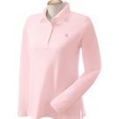 Womens Long Sleeve Polo - Pink