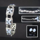 Moonstone,Sapphire Bracelet & Ear Set