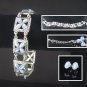 Moonstone,Sapphire Bracelet & Ear Set