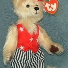 TY Beanie Baby Uncle Sam Attic Treasures Bear 2000 Retired Free Shipping