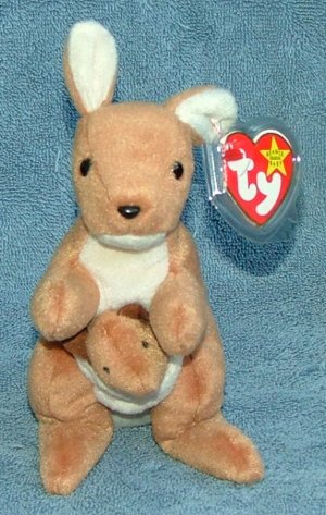 TY Beanie Baby Pouch the Kangaroo 1996 Retired Free Shipping