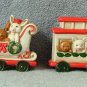 Midwest Bisque Train Car Santa Express Set of 4