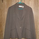 Alfred Dunner brown/navy blue checkered blazer coat suit jacket Sz.12