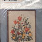 Vintage Golden Bee Stitchery Crewel Embroidery Meadow Flowers