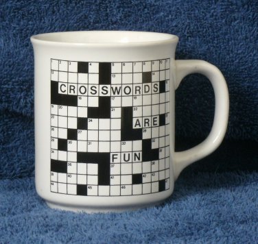 Crossword puzzle coffee mug