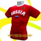 RUSSIA RED ATHLETIC FOOTBALL T-SHIRT SOCCER Size L / L83