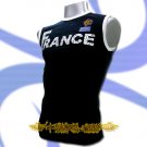FRANCE DARK BLUE FOOTBALL SLEEVELESS T-SHIRT SOCCER Size M / L12