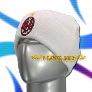 AC MILAN WHITE SOCCER BEANIE HAT SKULL CAP FOOTBALL / C03