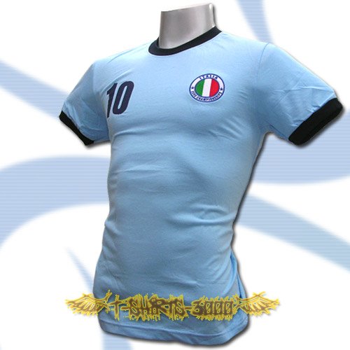 ITALY BLUE ITALIA FOOTBALL COOL T-SHIRT SOCCER Size L / L88