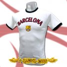 BARCELONA WHITE NEW FOOTBALL TEE T-SHIRT SOCCER Size M / D03