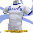 FRANCE WHITE SOCCER RETRO TEE T-SHIRT FOOTBALL Size M / H54