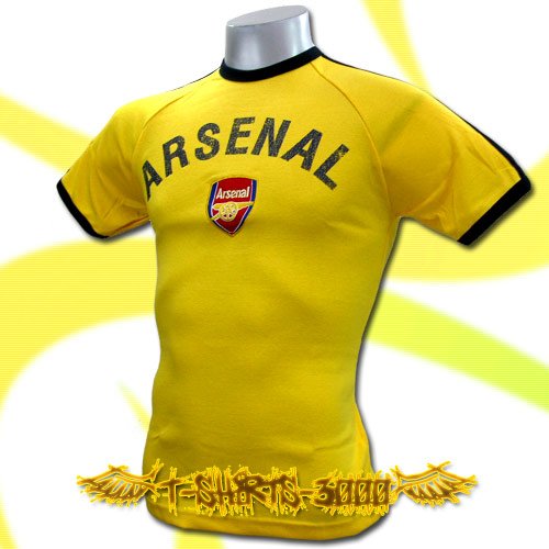 ARSENAL YELLOW FOOTBALL ATHLETIC T-SHIRT SOCCER Size M / J18