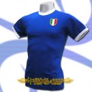 ITALY BLUE ITALIA FOOTBALL RETRO T-SHIRT SOCCER Size M / K05