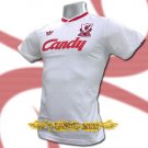 LIVERPOOL WHITE CANDY RETRO T-SHIRT SOCCER Size L / K52