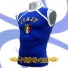 ITALY BLUE ITALIA FOOTBALL SLEEVELESS T-SHIRT SOCCER Size M / J62