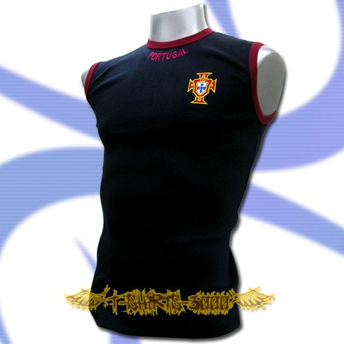 PORTUGAL DARK BLUE COOL SLEEVELESS T-SHIRT SOCCER Size M / L35