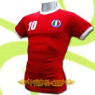 ITALY RED ITALIA FOOTBALL COOL T-SHIRT SOCCER Size L / L87