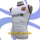BARCELONA WHITE SLEEVELESS FOOTBALL T SHIRT SOCCER Size M / L36