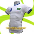 BRAZIL WHITE BRASIL #10 COOL T SHIRT SOCCER Size M / L90