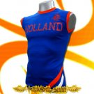 HOLLAND BLUE SLEEVELESS FOOTBALL T-SHIRT SOCCER Size M / K99