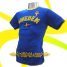 SWEDEN BLUE FOOTBALL TEE T SHIRT SOCCER Size L / L68