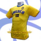 SWEDEN YELLOW FOOTBALL TEE T SHIRT SOCCER Size L / L70