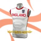 ENGLAND WHITE SLEEVELESS SOCCER T SHIRT FOOTBALL Size M / A69