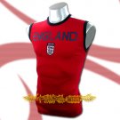 ENGLAND RED SLEEVELESS SOCCER T SHIRT FOOTBALL Size M / B13