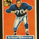 Arthur Donovan 1956 Topps Football # 36 Baltimore Colts Tackle