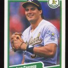 Jose Canseco 1990 Fleer # 3 Outfield Oakland Athletics