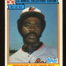 Eddie Murray 1984 Ralston Purina # 1 First Base Baltimore Orioles