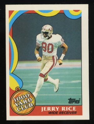 Jerry Rice 1989 Topps Insert 1000 Yard Club # 5 San Francisco 49ers