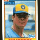 Ted Simmons 1984 Ralston Purina # 3 Catcher Milwaukee Brewers