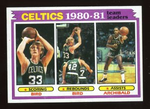 Celtics Team Leaders Bird Archibald 1981-82 Topps # 45