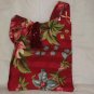 UB094  Red Floral Handbag w/beaded closure