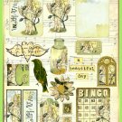Vintage Carnation Flower Fairy ATC Collage Sheet - Digital Download ONLY