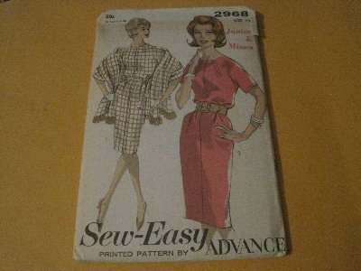 Vintage Advance Sewing Pattern Junior Misses Dress and Stole Size 13