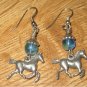 Running Horse Hook Earrings -Pewter