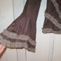 Boho Dark Brown Lace Up front Top w/Flare Sleeve Size Small by Barami