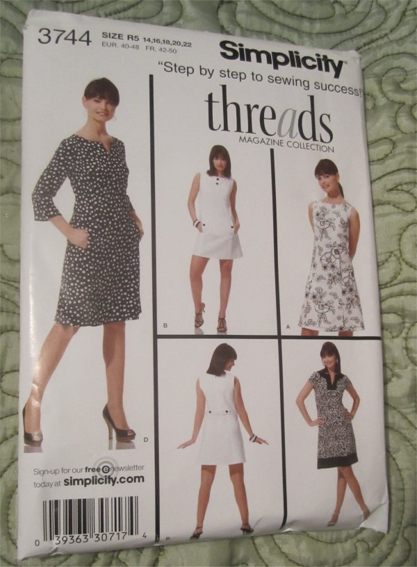 Simplicity 3744 Threads Collection Misses Dresses Sleeve/Sleeveless ...