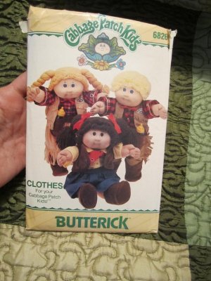 Butterick Pattern 6826 Cabbage Patch Cowboy And Cowgirl Outfits Doll Clothes