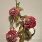 Vintage Three Pink Roses Pin ~ Antique Rose