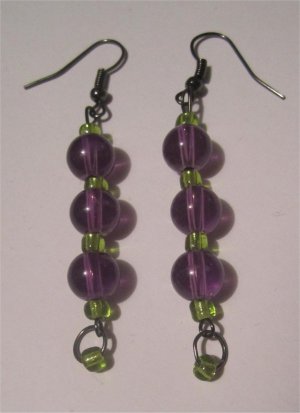 I Dream in Purple and Green ~ Earrings