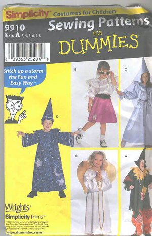 Childrens Sewing patterns Costumes Scarecrow,Wizard,Angel + Uncut