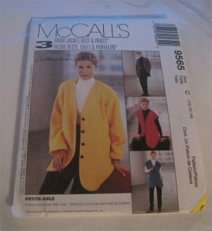 McCalls #9565 3 Hour Jacket or Vest & Pull-On Pants Uncut Sewing Pattern FREE SHIPPING