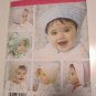 Simplicity 3840 Simplicity Baby Bonnets in 3 sizes Small,Medium and Large pattern