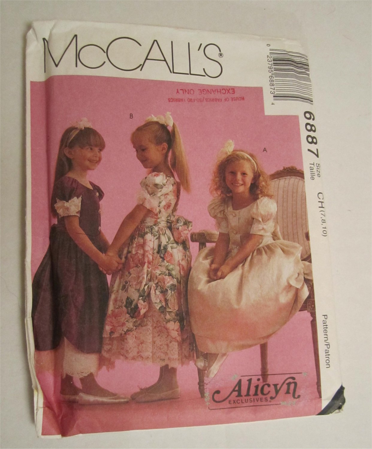 McCall's 6887 Child's Alicyn Wedding party flower girl Girls Tied Overskirt dress