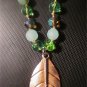 Cookie Lee Spring Leaves Gold Tone Glass Beaded Necklace
